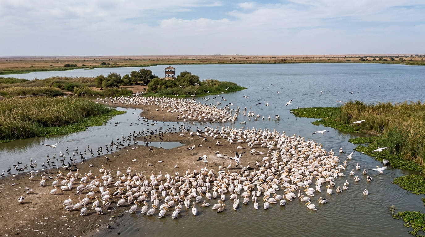 Pélicans au parc de Djoudj